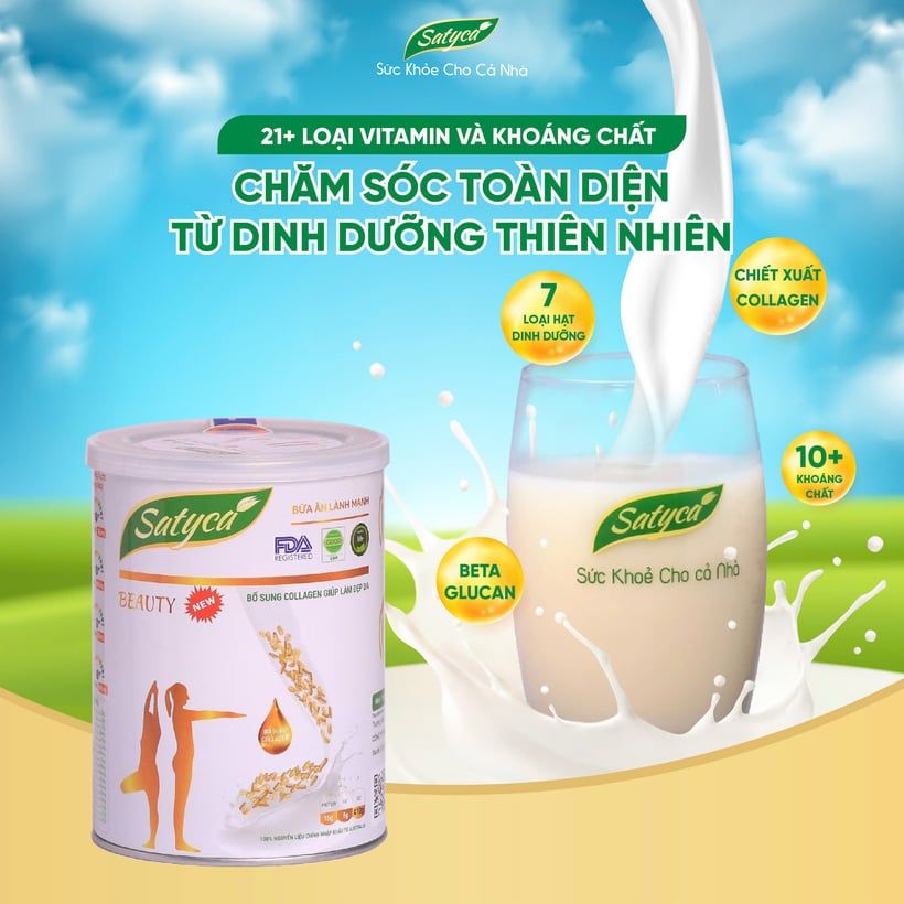 Sữa hạt Satyca Beauty – Đẹp dáng, đẹp da, chống lão hóa (Hộp 410g)