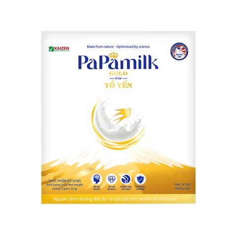  Sữa non tổ yến Papamilk Gold hỗ trợ xương khớp - Hộp 24 Gói 