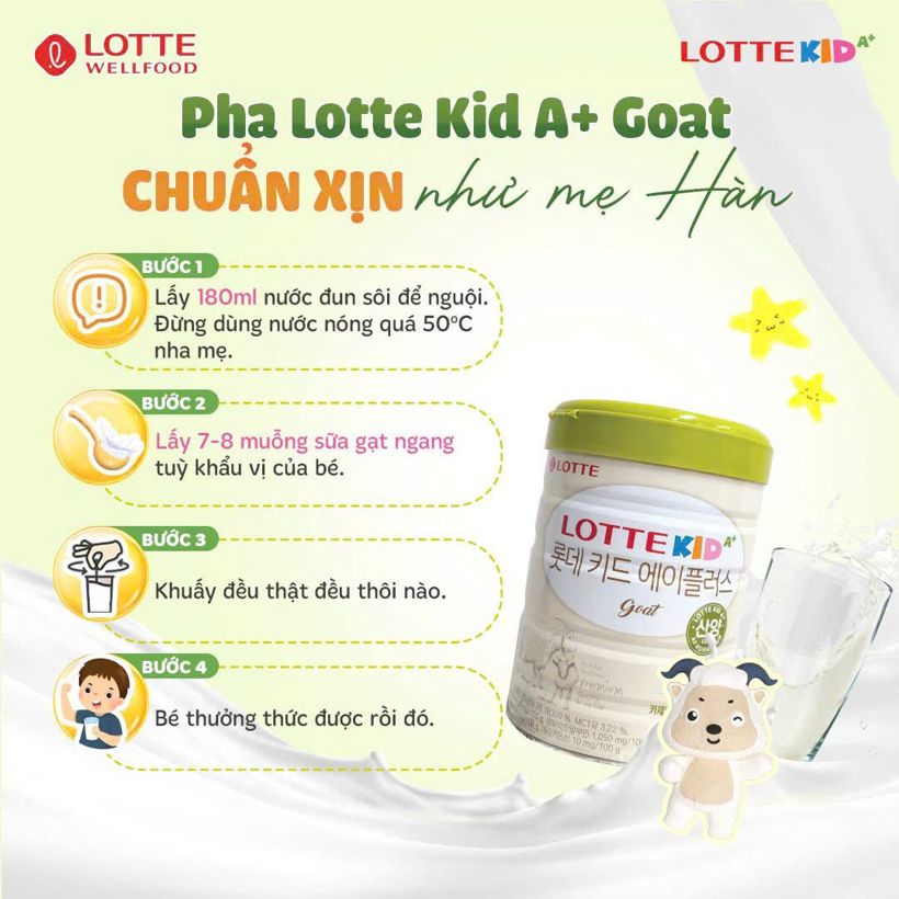 Sữa tăng cao Hàn Quốc - Lotte Kid A+ Goat 760g