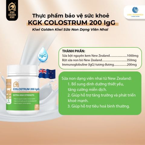  Viên nhai sữa non Colostrum 200mg IgG (hộp 30viên) 