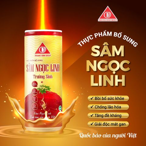  Sâm ngọc linh trường sinh đỏ (Thùng 24 lon) 