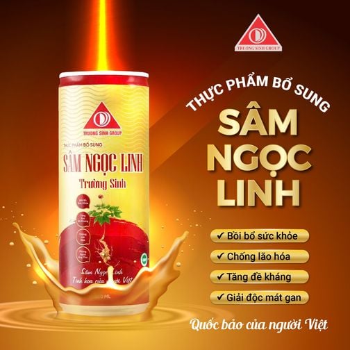 Sâm ngọc linh trường sinh đỏ (Thùng 24 lon)