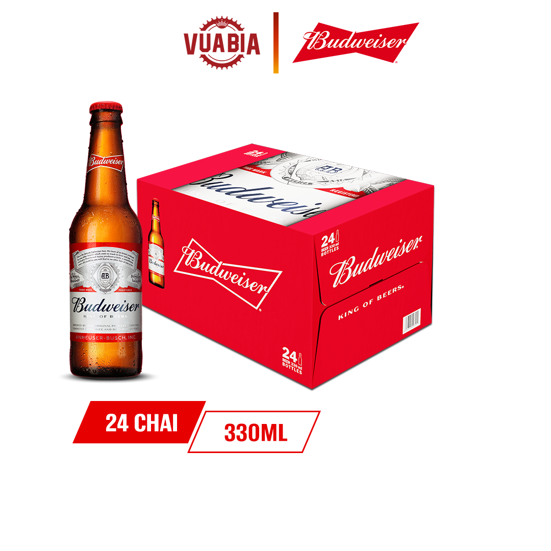 [Date 08/2025] Thùng Budweiser 24 Chai 330ml - QUÀ TẶNG KHÔNG BÁN