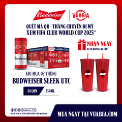 [Chỉ áp dụng Miền Nam] [FREESHIP] Bia Budweiser Sleek Combo 2 Thùng 24 Lon 330ml Phiên Bản FIFA Club World Cup 2025