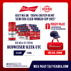 [Chỉ Áp Dụng Miền Nam] [FREESHIP] Bia Budweiser Sleek Combo 3 Thùng 24 Lon 330ml Phiên Bản FIFA Club World Cup 2025 - Tặng 1 Túi Du Lịch Budweiser + 1 Nón Budweiser