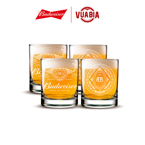 Combo 4 Ly Thủy Tinh Budweiser 325ml - QUÀ TẶNG KHÔNG BÁN
