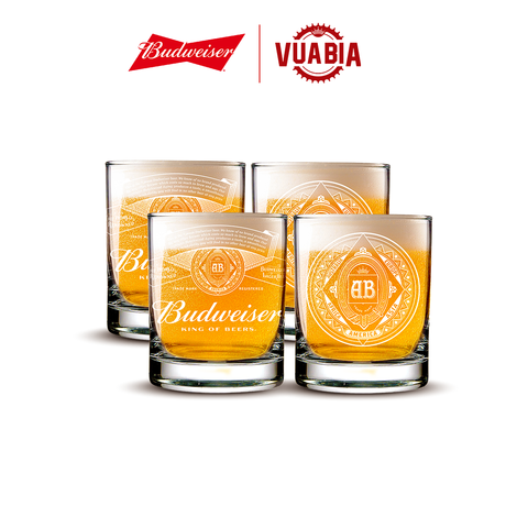 Combo 4 Ly Thủy Tinh Budweiser 325ml - QUÀ TẶNG KHÔNG BÁN