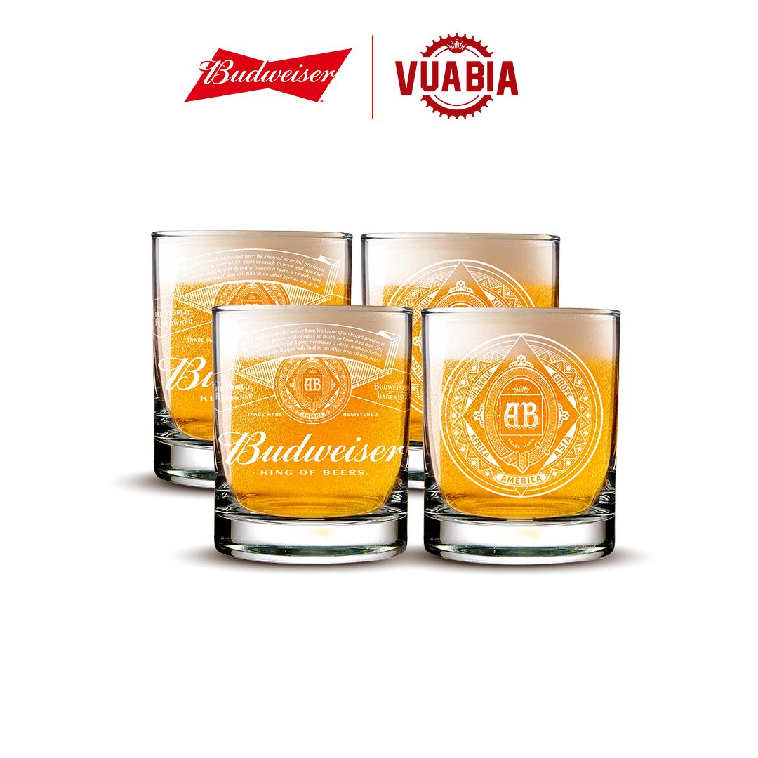 Combo 4 Ly Thủy Tinh Budweiser 325ml - QUÀ TẶNG KHÔNG BÁN