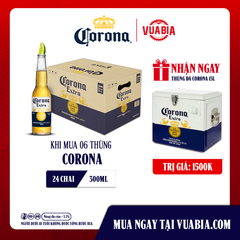 [FREESHIP] Bia Corona Extra Combo 6 Thùng 24 Chai 300ml - Tặng 1 Thùng Đá Corona 15L