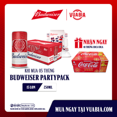[FREESHIP] Bia Budweiser PartyPack Combo 5 Thùng 15 Lon 250ml - Tặng 1 Thùng Coca Cola