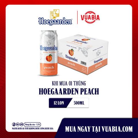 [Chỉ Áp Dụng Miền Nam] [FREESHIP] Bia Hoegaarden Peach Thùng 12 Lon 500ml