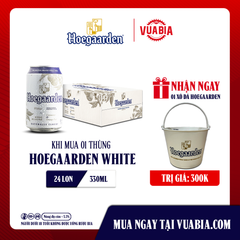 [Chỉ Áp Dụng Miền Bắc] [FREESHIP] Bia Hoegaarden White Thùng 24 Lon 330ml - Tặng 1 Xô Đá Hoegaarden