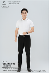 Áo Polo Thể Thao CLANKER 02 Nam , Nữ Màu Trắng