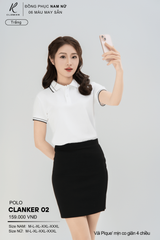 Áo Polo Thể Thao CLANKER 02 Nam , Nữ Màu Trắng