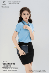 Áo Polo Thể Thao CLANKER 02 Nam , Nữ Màu Thiên Thanh