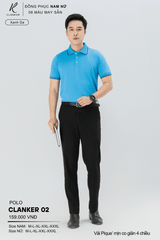 Áo Polo Thể Thao CLANKER 02 Nam , Nữ Màu Xanh Da