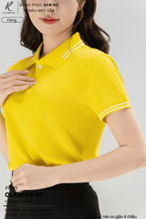 Áo Polo Thể Thao CLANKER 01 Nam , Nữ Màu Vàng Vải Cá Sấu Thể Thao Mịn Co Dãn 4 Chiều Phủ Nano Kháng Khuẩn