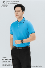 Áo Polo Thể Thao CLANKER 02 Nam , Nữ Màu Xanh Da
