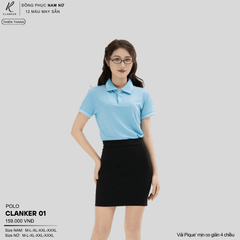 Áo Polo Thể Thao CLANKER 01 Nam , Nữ Màu Xanh Da Vải Cá Sấu Thể Thao Mịn Co Dãn 4 Chiều Phủ Nano Kháng Khuẩn