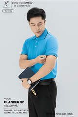 Áo Polo Thể Thao CLANKER 02 Nam , Nữ Màu Xanh Da
