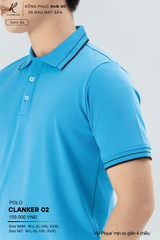 Áo Polo Thể Thao CLANKER 02 Nam , Nữ Màu Xanh Da