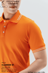 Áo Polo Thể Thao CLANKER 01 Nam , Nữ Màu Cam Vải Cá Sấu Thể Thao Mịn Co Dãn 4 Chiều Phủ Nano Kháng Khuẩn