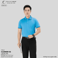 Áo Polo Thể Thao CLANKER 02 Nam , Nữ Màu Xanh Da