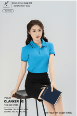 Áo Polo Thể Thao CLANKER 02 Nam , Nữ Màu Xanh Da