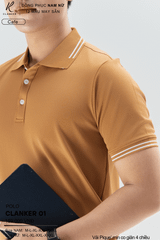 Áo Polo Thể Thao CLANKER 01 Nam , Nữ Màu Cafe Vải Cá Sấu Thể Thao Mịn Co Dãn 4 Chiều Phủ Nano Kháng Khuẩn