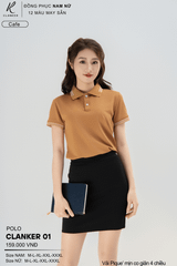 Áo Polo Thể Thao CLANKER 01 Nam , Nữ Màu Cafe Vải Cá Sấu Thể Thao Mịn Co Dãn 4 Chiều Phủ Nano Kháng Khuẩn