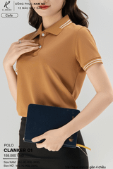 Áo Polo Thể Thao CLANKER 01 Nam , Nữ Màu Cafe Vải Cá Sấu Thể Thao Mịn Co Dãn 4 Chiều Phủ Nano Kháng Khuẩn