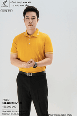 Áo Polo Thể Thao CLANKER 01 Nam , Nữ Màu Vàng Bò Vải Cá Sấu Thể Thao Mịn Co Dãn 4 Chiều Phủ Nano Kháng Khuẩn