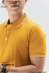 Áo Polo Thể Thao CLANKER 01 Nam , Nữ Màu Vàng Bò Vải Cá Sấu Thể Thao Mịn Co Dãn 4 Chiều Phủ Nano Kháng Khuẩn