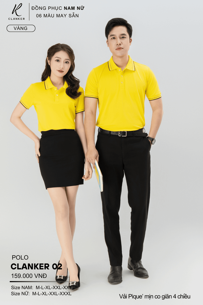 Áo Polo Thể Thao CLANKER 02 Nam , Nữ Màu Vàng