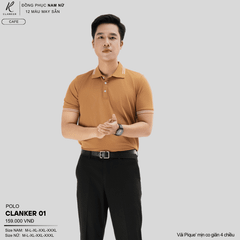 Áo Polo Thể Thao CLANKER 01 Nam , Nữ Màu Trắng  Vải Cá Sấu Thể Thao Mịn Co Dãn 4 Chiều Phủ Nano Kháng Khuẩn