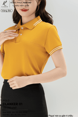 Áo Polo Thể Thao CLANKER 01 Nam , Nữ Màu Vàng Bò Vải Cá Sấu Thể Thao Mịn Co Dãn 4 Chiều Phủ Nano Kháng Khuẩn