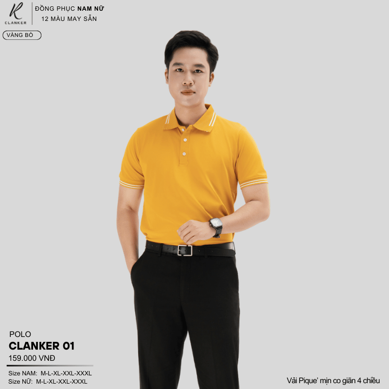 Áo Polo Thể Thao CLANKER 01 Nam , Nữ Màu Xanh Da Vải Cá Sấu Thể Thao Mịn Co Dãn 4 Chiều Phủ Nano Kháng Khuẩn