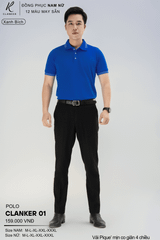 Áo Polo Thể Thao CLANKER 01 Nam , Nữ Màu Xanh Bích Vải Cá Sấu Thể Thao Mịn Co Dãn 4 Chiều Phủ Nano Kháng Khuẩn