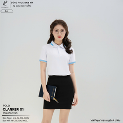 Áo Polo Thể Thao CLANKER 01 Nam , Nữ Màu Xanh Da Vải Cá Sấu Thể Thao Mịn Co Dãn 4 Chiều Phủ Nano Kháng Khuẩn