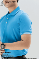 Áo Polo Thể Thao CLANKER 01 Nam , Nữ Màu Xanh Da Vải Cá Sấu Thể Thao Mịn Co Dãn 4 Chiều Phủ Nano Kháng Khuẩn