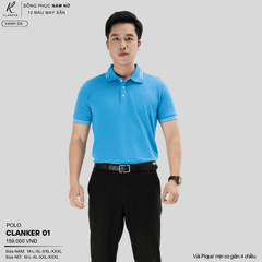 Áo Polo Thể Thao CLANKER 01 Nam , Nữ Màu Xanh Bích Vải Cá Sấu Thể Thao Mịn Co Dãn 4 Chiều Phủ Nano Kháng Khuẩn