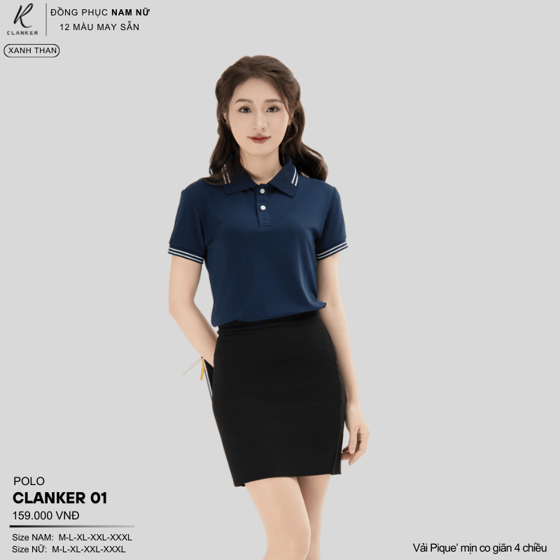 Áo Polo Thể Thao CLANKER 01 Nam , Nữ Màu Cam Vải Cá Sấu Thể Thao Mịn Co Dãn 4 Chiều Phủ Nano Kháng Khuẩn
