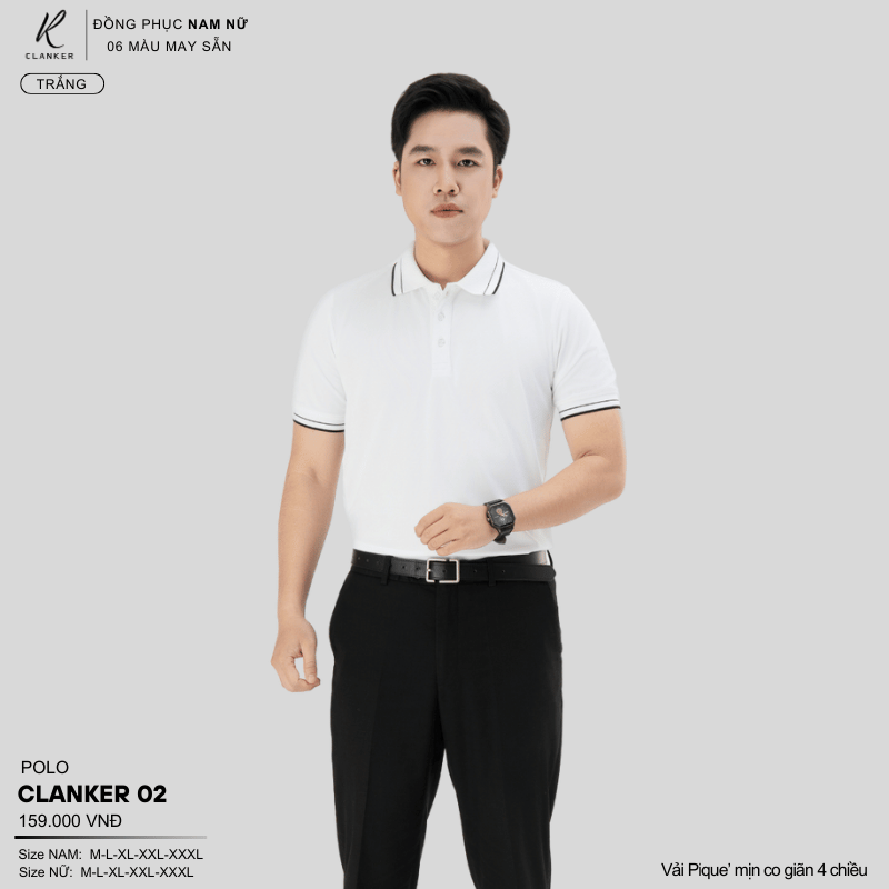 Áo Polo Thể Thao CLANKER 02 Nam , Nữ Màu Thiên Thanh