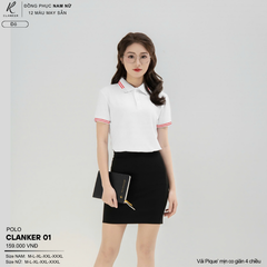 Áo Polo Thể Thao CLANKER 01 Nam , Nữ Màu Đen Vải Cá Sấu Thể Thao Mịn Co Dãn 4 Chiều Phủ Nano Kháng Khuẩn