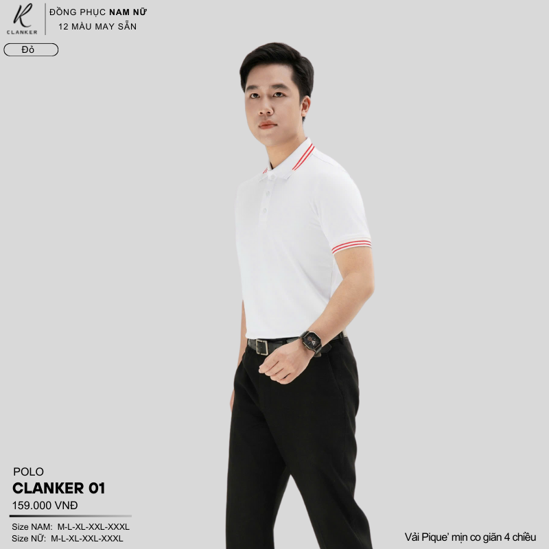 Áo Polo Thể Thao CLANKER 01 Nam , Nữ Màu Xanh Bích Vải Cá Sấu Thể Thao Mịn Co Dãn 4 Chiều Phủ Nano Kháng Khuẩn