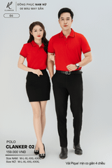 Áo Polo Thể Thao CLANKER 02 Nam , Nữ Màu Đỏ
