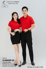 Áo Polo Thể Thao CLANKER 02 Nam , Nữ Màu Đỏ
