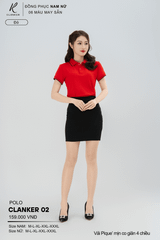 Áo Polo Thể Thao CLANKER 01 Nam , Nữ Màu Trắng Viền Đỏ Vải Cá Sấu Thể Thao Mịn Co Dãn 4 Chiều Phủ Nano Kháng Khuẩn