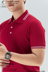 Áo Polo Thể Thao CLANKER 01 Nam , Nữ Màu Đỏ Đô Vải Cá Sấu Thể Thao Mịn Co Dãn 4 Chiều Phủ Nano Kháng Khuẩn