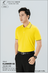 Áo Polo Thể Thao CLANKER 02 Nam , Nữ Màu Vàng